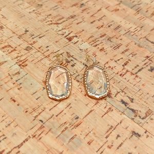 Kendra Scott rose gold and clear earrings